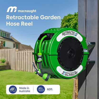 Macnaught Retractable Garden Hose Reel, 60 Ft Water Hose Reel Heavy Duty - Image 3
