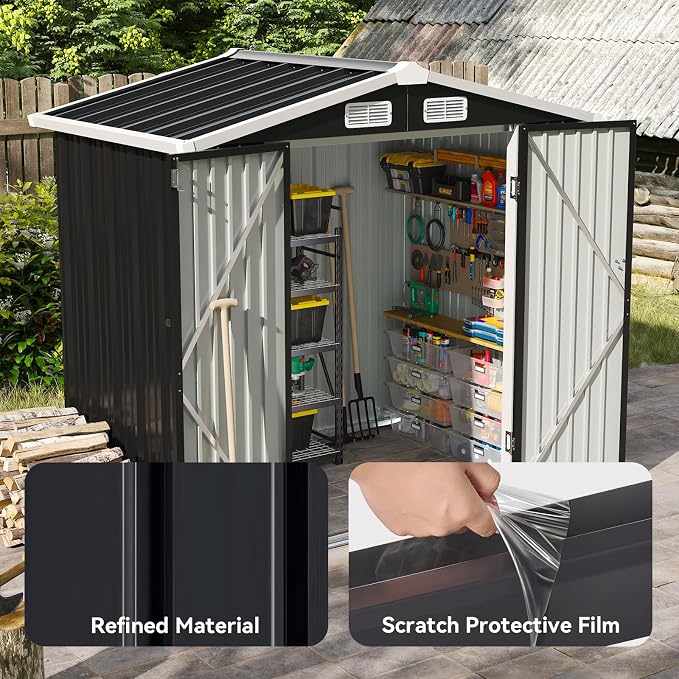 Aoxun 6.2x4 FT Shed Outdoor Galvanized Storage Shed - Image 3