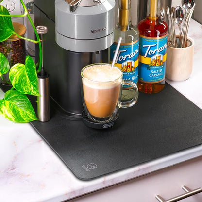 Ternal Coffee Bar & Dish Drying Mat | Rubber-Backed, Anti-Slip Absorbent Mat by TernalProducts
