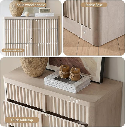Fluted Dresser for Bedroom, Chest of Drawers, Curved Profile Design, Modern - Image 4