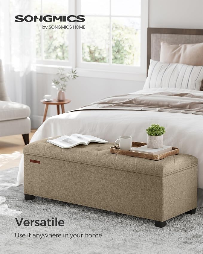 SONGMICS Storage Ottoman Bench, Foot Rest - Image 3