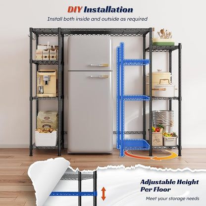 REIBII Mini Fridge Shelf with Storage, 4-Tier Adjustable Shelves, 665 lbs | - Image 7