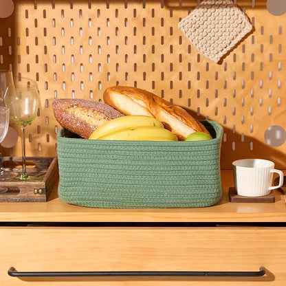 Small Storage Baskets for Organizing | Closet Organizer Bins | Shelf Toy Basket - Image 5