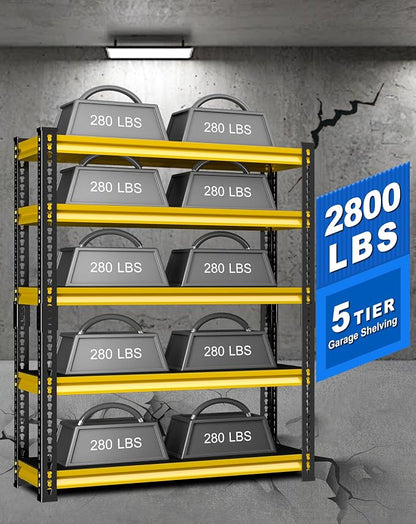 48" W Garage Storage Shelves Heavy Duty, 2800LBS Loads Adjustable Garage - Image 4