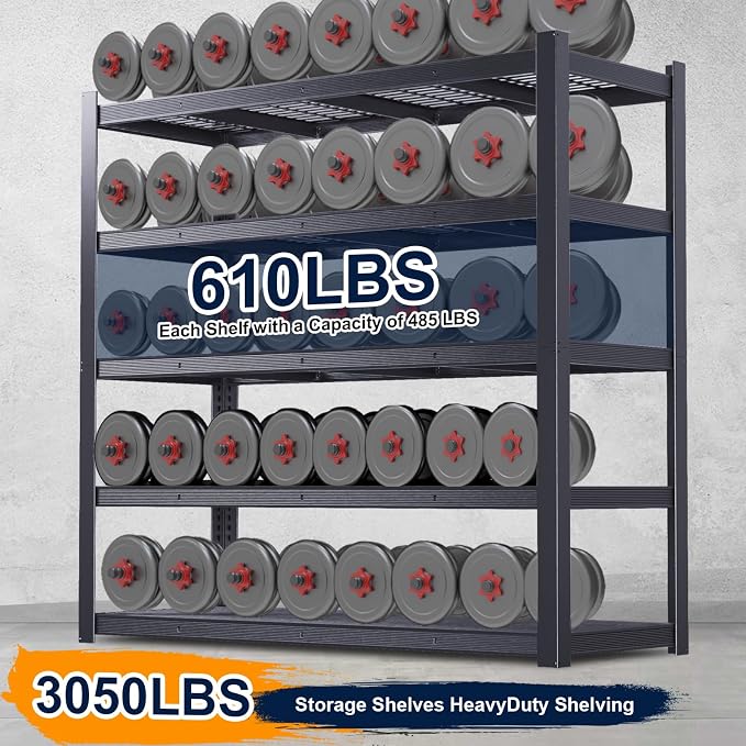 Storage Shelves Heavy Duty Metal Shelving 84" H, Adjustable Garage Shelves - Image 3