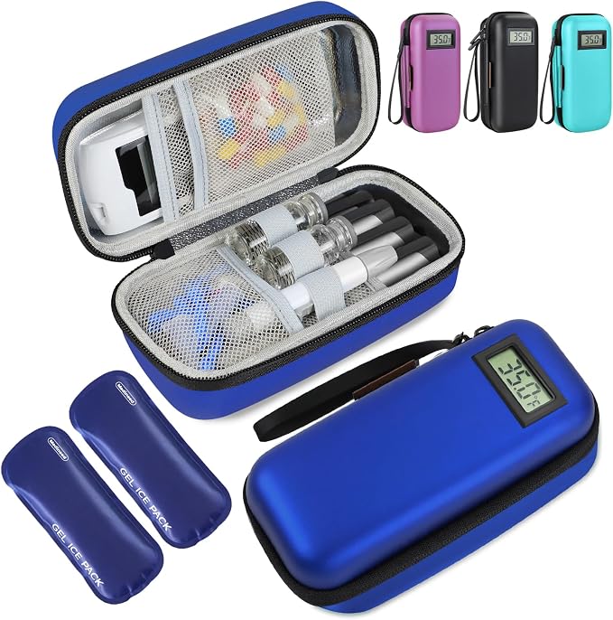 Insulin Cooler Travel Case, Portable Temperature Display Medicine Travel Cooler by Medineed