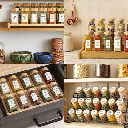 SHOWIN Spice Jars with Label, 4oz Spice Containers with Bamboo Lids 24pcs - Image 7