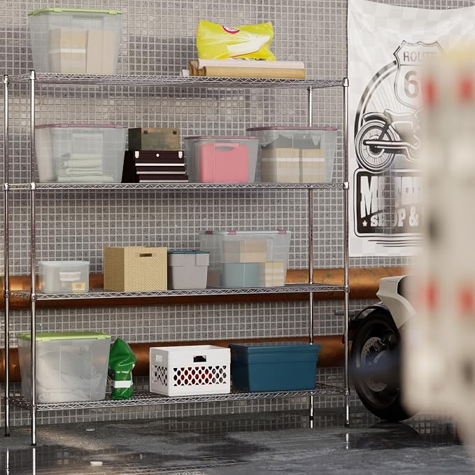 18" Deep x 72" Wide x 74" Height Wire Shelving Kit | 4-Tier | NSF Commercial - Image 2