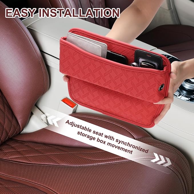 HARFINGTON Car Seat Gap Filler Organizer 11.5 x 8 x 2.1 Inch Leather Universal - Image 5