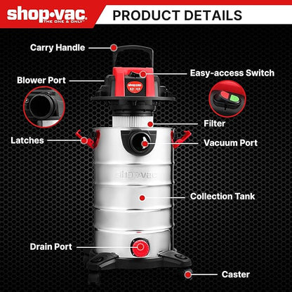 Shop-Vac 8 Gallon 4.0 HP Wet/Dry Vacuum - Image 4