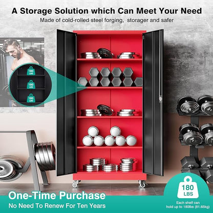 SISESOL 75" Tall Metal Storage Cabinet - Image 8