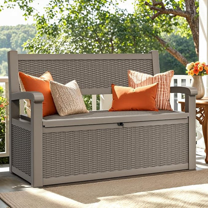 YITAHOME 80 Gallon Storage Bench Deck Box, Lockable Patio Bench, Waterproof - Image 7