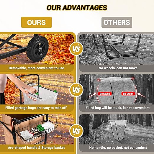 CAROD Upgraded Trash Bag Holder Cart - Image 4