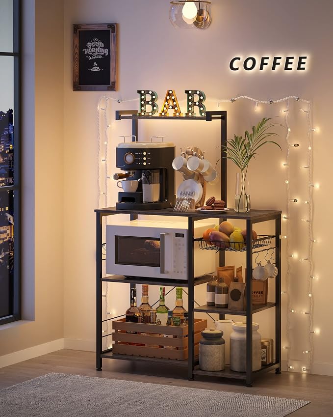 VASAGLE Baker's Rack, Microwave Stand, Kitchen Storage Rack - Image 4