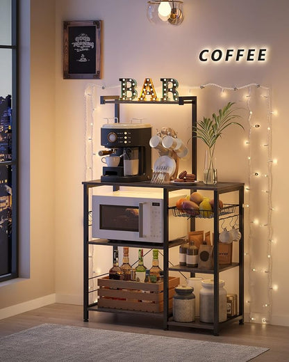 VASAGLE Baker's Rack, Microwave Stand, Kitchen Storage Rack - Image 4