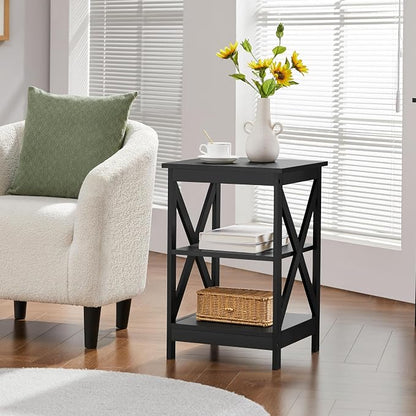 Yaheetech Black End Table Set of 2, Easy Assembly - Image 2