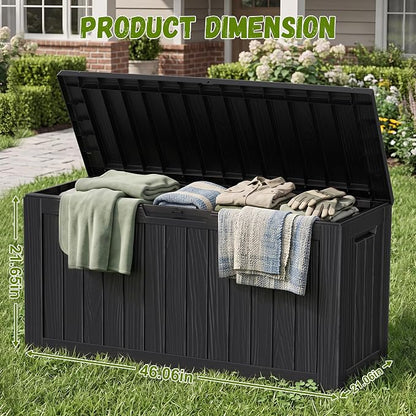 ROJIK 95 Gallon Outdoor Storage Box Waterproof, Weatherproof Deck Boxes Outdoor - Image 2