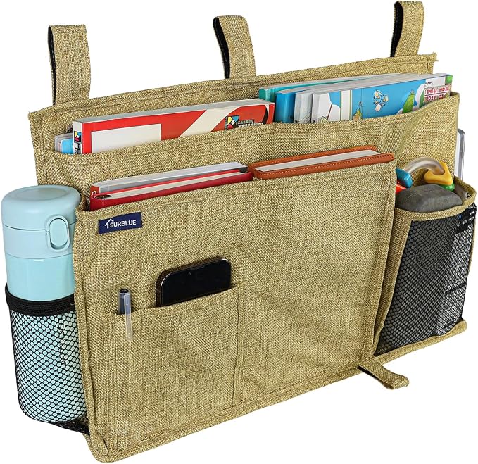 Surblue Bedside Caddy Hanging Bed Organizer Storage Bag Pocket by SURBLUE