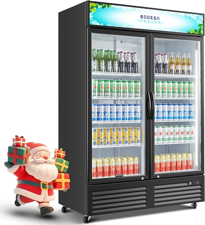 BODEGACOOLER Commercial Merchandiser Refrigerator, 2 Glass Door Commercial by BODEGA
