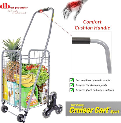 dbest Products Stair Climber Cruiser Cart Sport, Foldable Grocery Cart on Wheels - Image 2