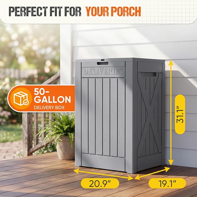 Flamaker 50 Gallon Deck Box, Package Delivery Storage Box - Image 7