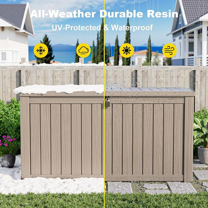 180 Gallon Large Deck Box, Resin Outdoor Storage Box - Image 6