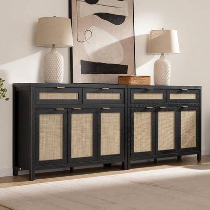 SICOTAS Rattan Sideboard Buffet Cabinet - Image 4