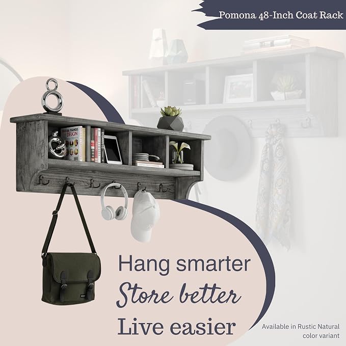 Pomona Solid Wood Entryway Coat Rack - Image 4