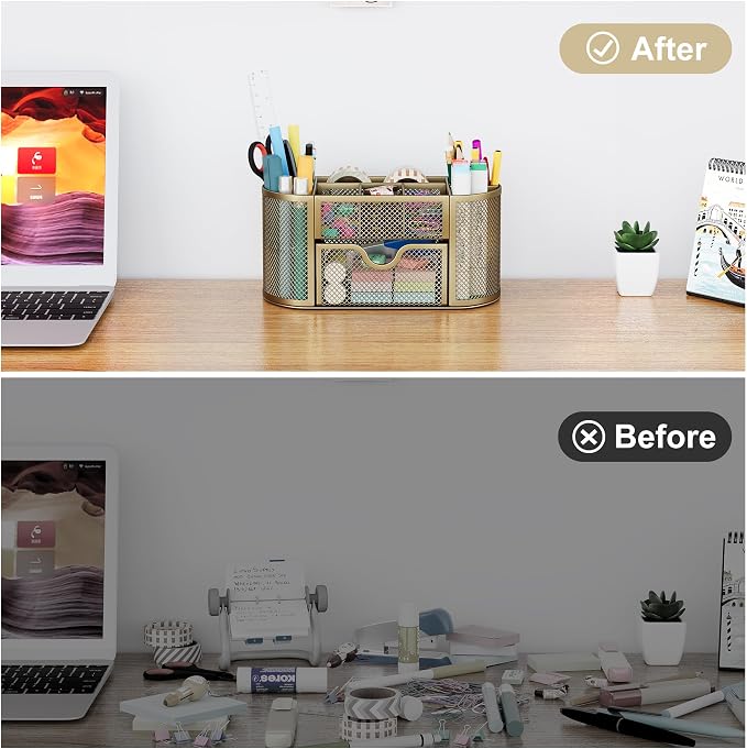 EasyPAG Mesh Pen Holder Desk Organizer - Image 4
