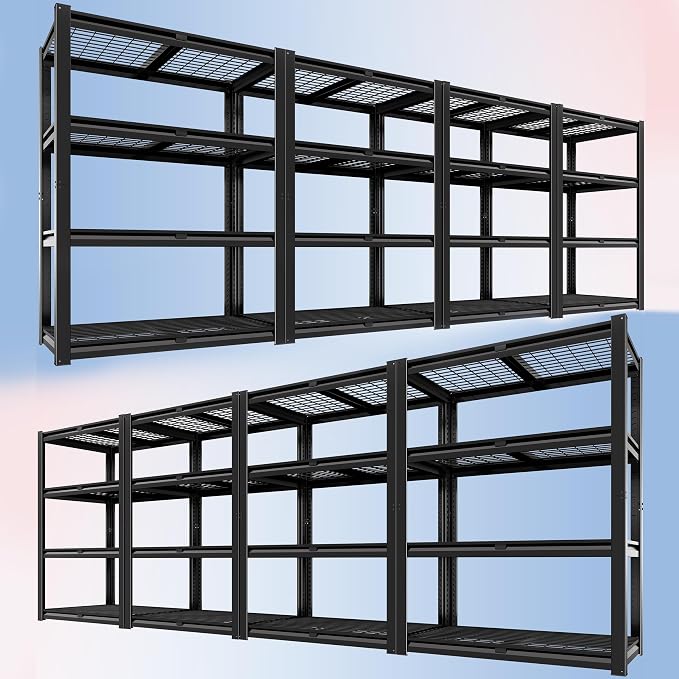 PrimeZone 40" W Heavy Duty Garage Shelving 2200 LBS 4 Tier Storage Shelves by PrimeZone