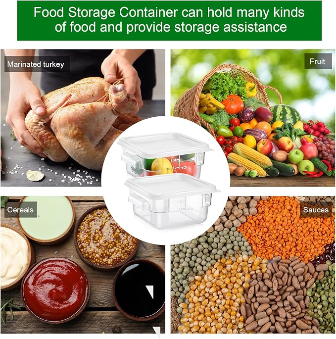 FoldTier 2 Pieces Square Food Storage Containers Polycarbonate Clear food - Image 7
