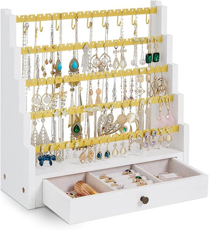 Pinzoveco Earring Organizer, 5 Layer Earring Holder Organizer by Pinzoveco