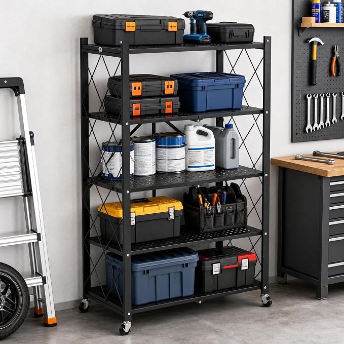 5-Tier Foldable Storage Shelves - Image 3