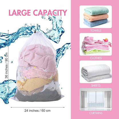 Berlune Large Mesh Laundry Bags, 24 x 36 Inch Bulk Wash Set - Image 5
