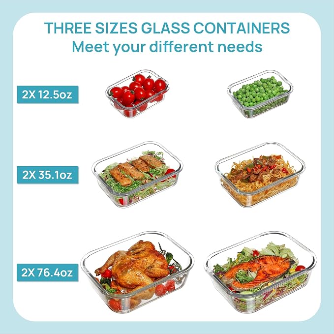 Vtopmart 2.26L/76oz Extra Large Glass Food Storage Containers - Image 6