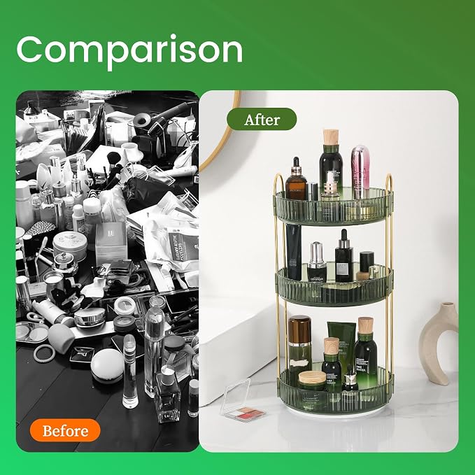 Rotating Makeup Organizer for Vanity, Perfume Skin Care Organizers Large - Image 5