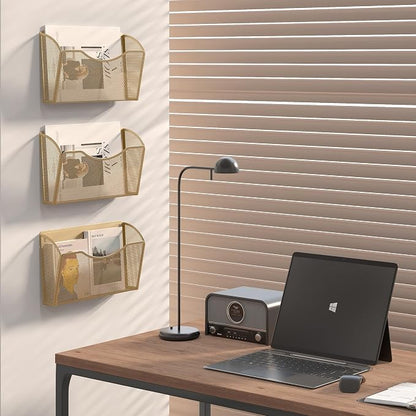 EasyPAG Wall File Organizer, Metal Mesh Hanging File Folder Holder - Image 5
