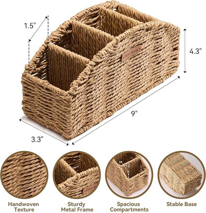 Handwoven Remote Control Holder Basket - Image 4