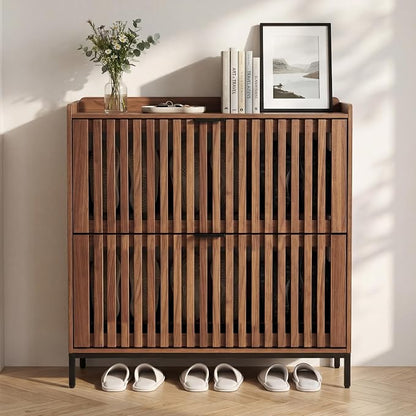 Shoe Cabinet for Entryway, Slim Freestanding Shoe Rack Organizer by Sanyz