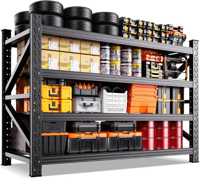 8000LBS Heavy Duty Storage Shelves, 4 Tier Adjustable Garage Shelving Unit by OrganizingStorageAssistant