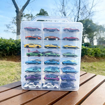 Clear Double-Sided Toy Car Display Storage Case, 48 Compartments - Image 7