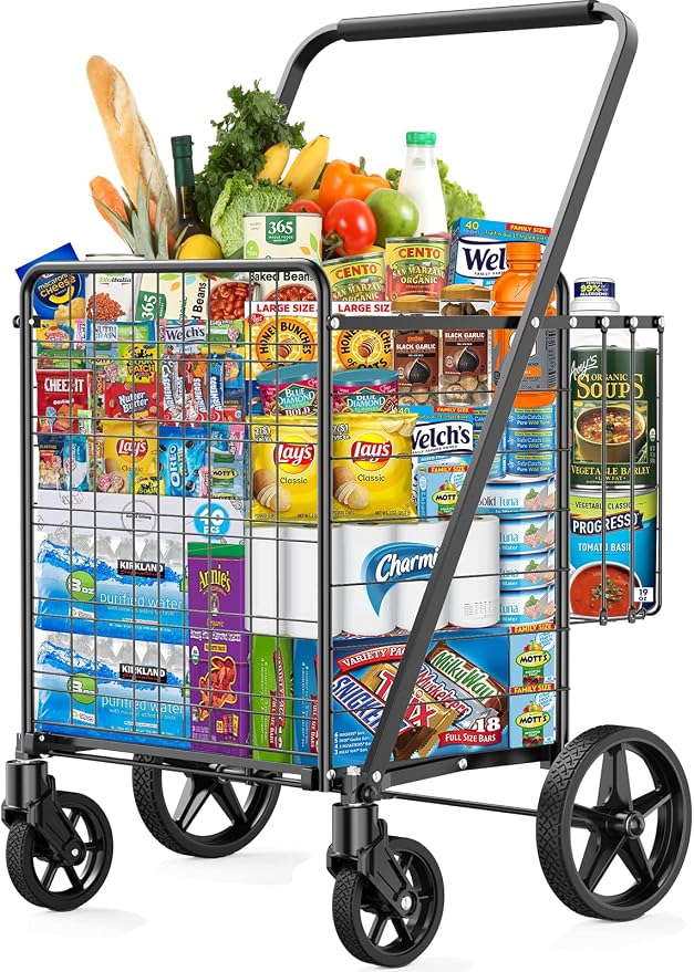 450lbs Capacity Shopping Cart, Upgrade Huge Grocery Cart on Wheels | Heavy Duty - Image 9