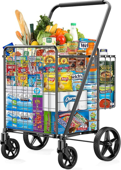 450lbs Capacity Shopping Cart, Upgrade Huge Grocery Cart on Wheels | Heavy Duty - Image 9