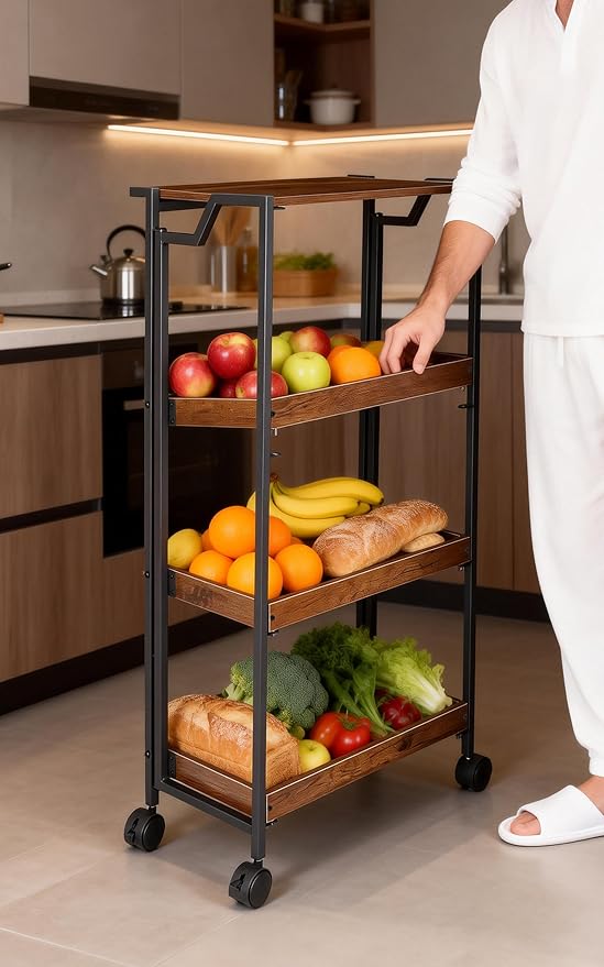 PeakPursuit Large 4-Tier Collapsible Wooden Storage Shelf – Heavy Duty 100 lbs - Image 5