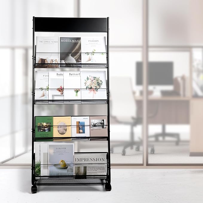 Floor Magazine Rack Brochure Display Stand 4-Layer - Image 7