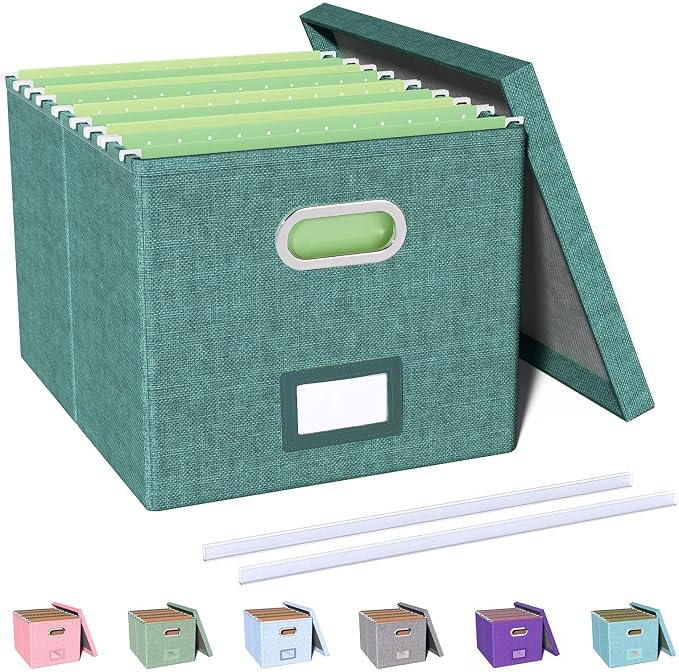 File Organizer with Lid, File Box, File Cabinet by Oterri