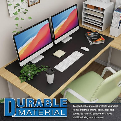 K KNODEL Large Office Leather Desk Mat, Mouse and Keyboard Pad, Computer and - Image 3