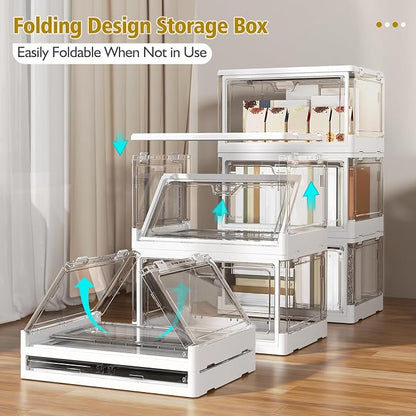 Clear Storage Bin with Lid 3 Pack 【Stackable & Sturdy】 Plastic Multifunctional - Image 4