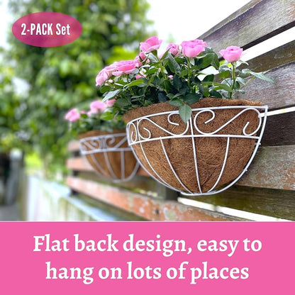 LaLaGreen Wall Mounted Flower Baskets Large Wall Hanging Planter - Image 6