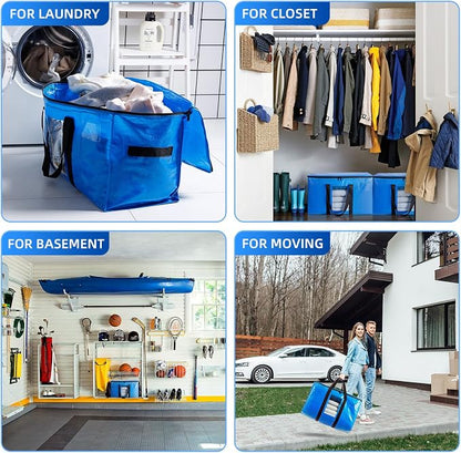 TAILI Extra Large Moving Bags, 12 Pack Blue Heavy Duty Totes - Image 9